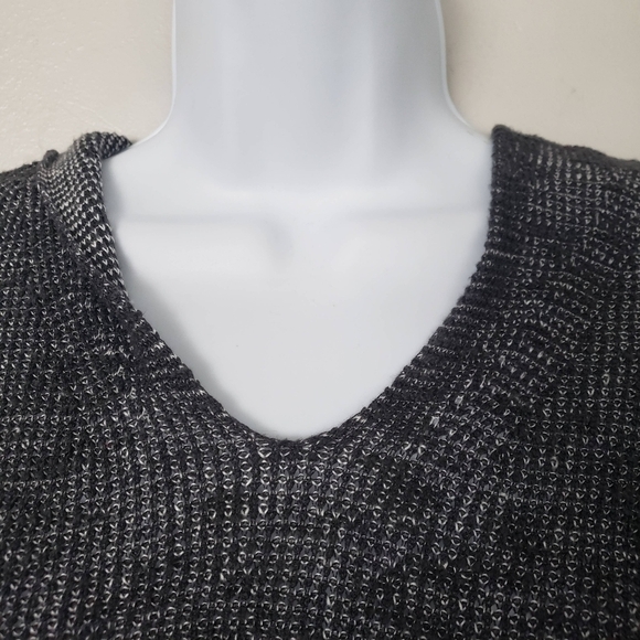 Eileen Fisher Women's Large Charcoal Grey Long Sleeve Hooded Sweatshirt Top - Picture 4 of 8